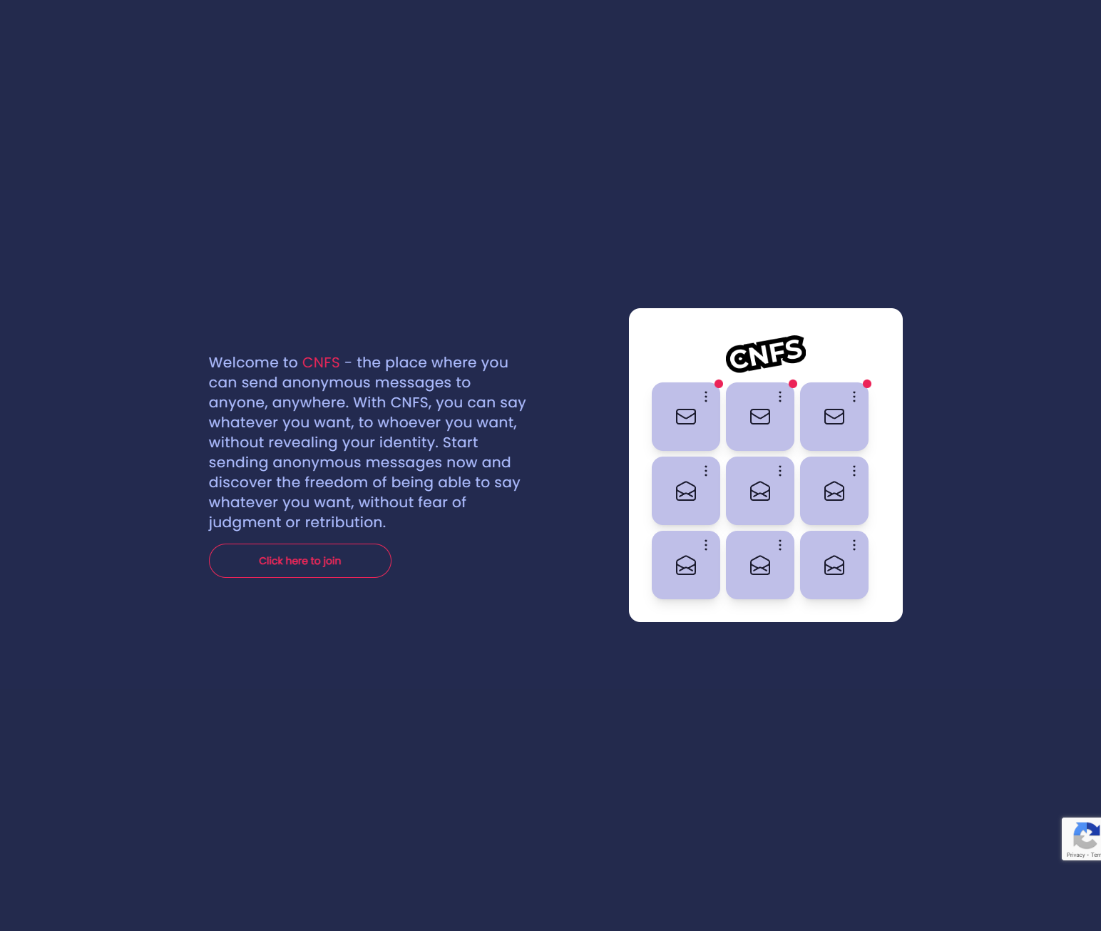 Screenshot of the Confessit landing page